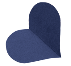 A graphic of two dark blue, textured hearts overlapping each other against a transparent background. The hearts appear soft and velvety, symbolizing pet behavior guidance through compassionate care.